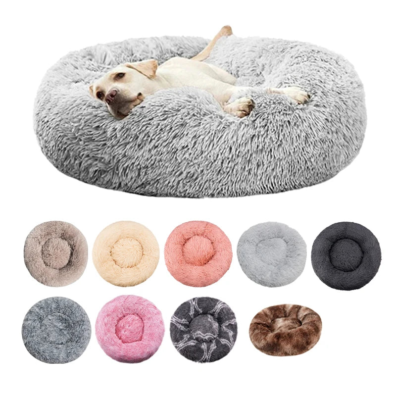 Calming Donut Dog Bed – Ultra-Soft Orthopedic Plush Pet Bed (Machine Washable)